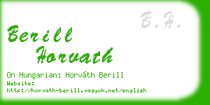 berill horvath business card