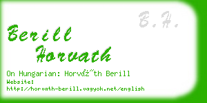 berill horvath business card
